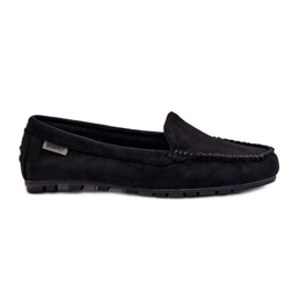 Dámské mokasíny vyrobené z Eco Suede Black Amrutia černý