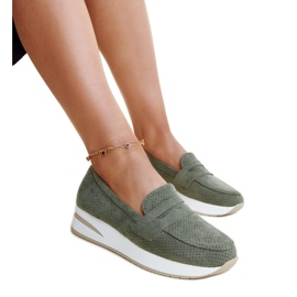 Zelené perforované boty Muna zelený