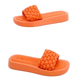 Pantofle s vysokou podrážkou se zapletenými pruhy Elida Orange pomerančový