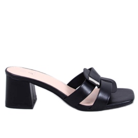 Elegantní Lafar Black žabky na vysokém podpatku černý