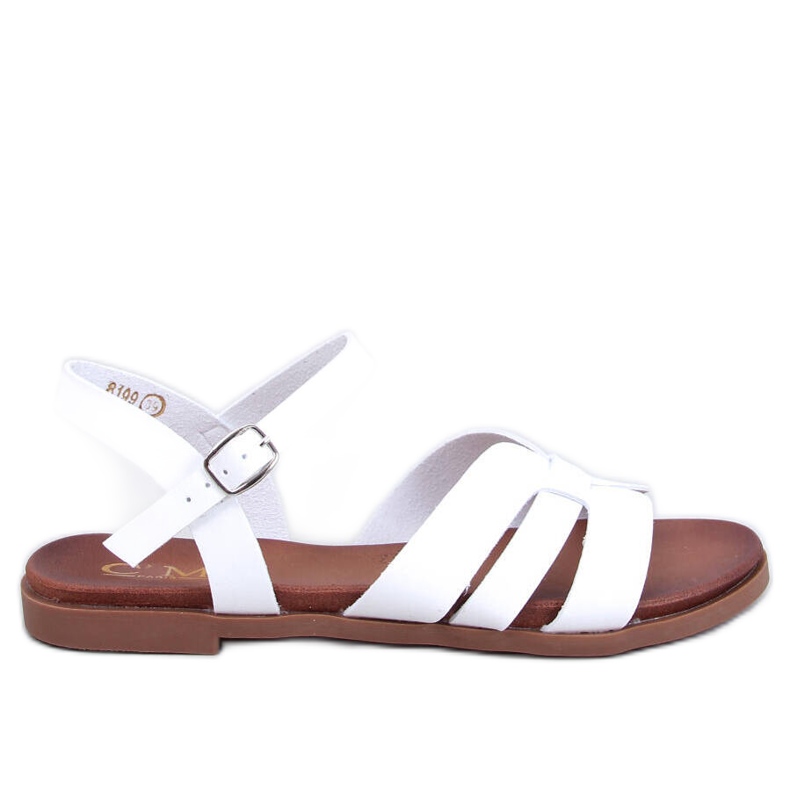 Dámské ploché sandály Manzo White bílý Dámské ploché sandály Manzo White bílý