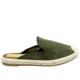 Dámské pantofle Carmen Green espadrilles zelený