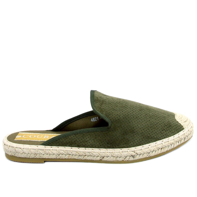 Dámské pantofle Carmen Green espadrilles zelená