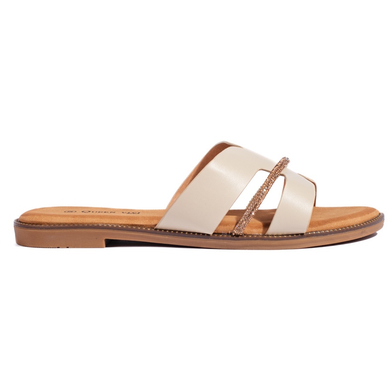 Elegantní dámské žabky béžové barvy béžový