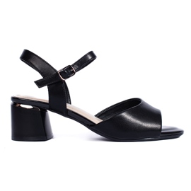 Elegantní černé dámské sandály na vysokém podpatku značky Sergio Leone černá