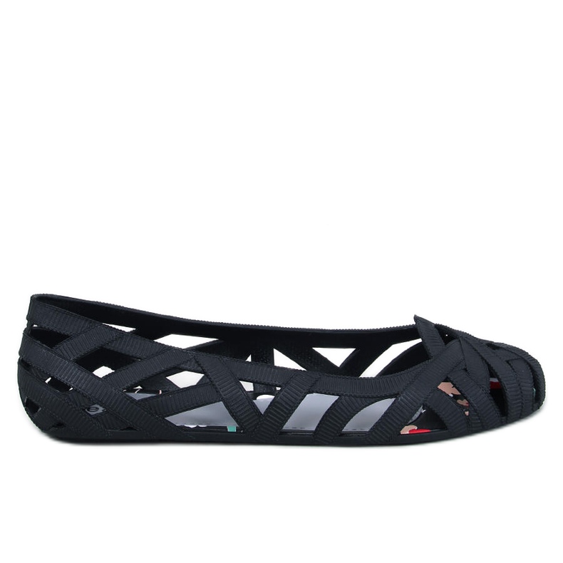 Prolamované balerínky Meliski Chassa Black černá