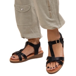 Černé sandály na klínku Sherine černý