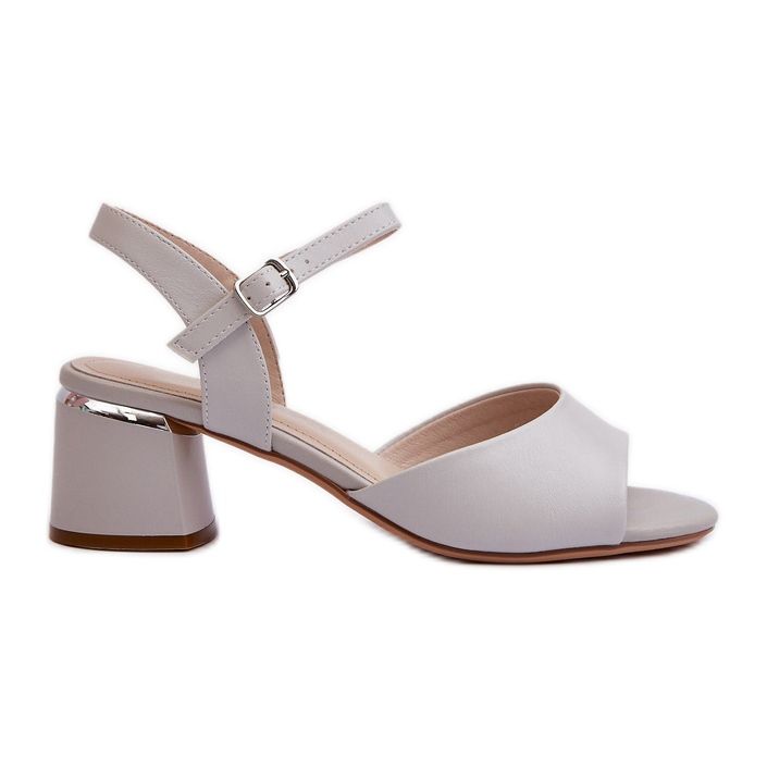 Dámské sandály na nízkém podpatku z eko kůže Sergio Leone SK876 šedá