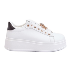 Dámské tenisky na platformě s medvídkem, bílá Moanda bílý