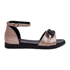 Dámské ploché sandály s řetízkem Vinceza 17320 Gold zlatý Dámské ploché sandály s řetízkem Vinceza 17320 Gold zlatý