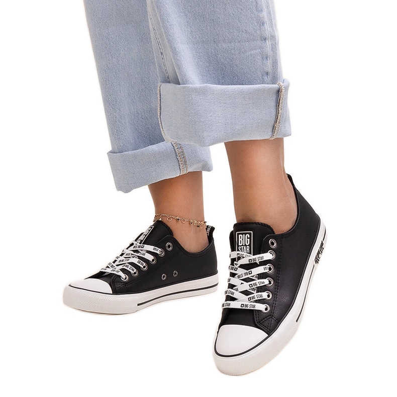 Černé eko kožené tenisky Big Star KK274096 černá