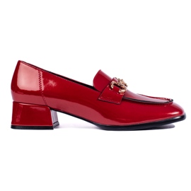 Sergio Leone Dámské červené lakované mokasíny červený