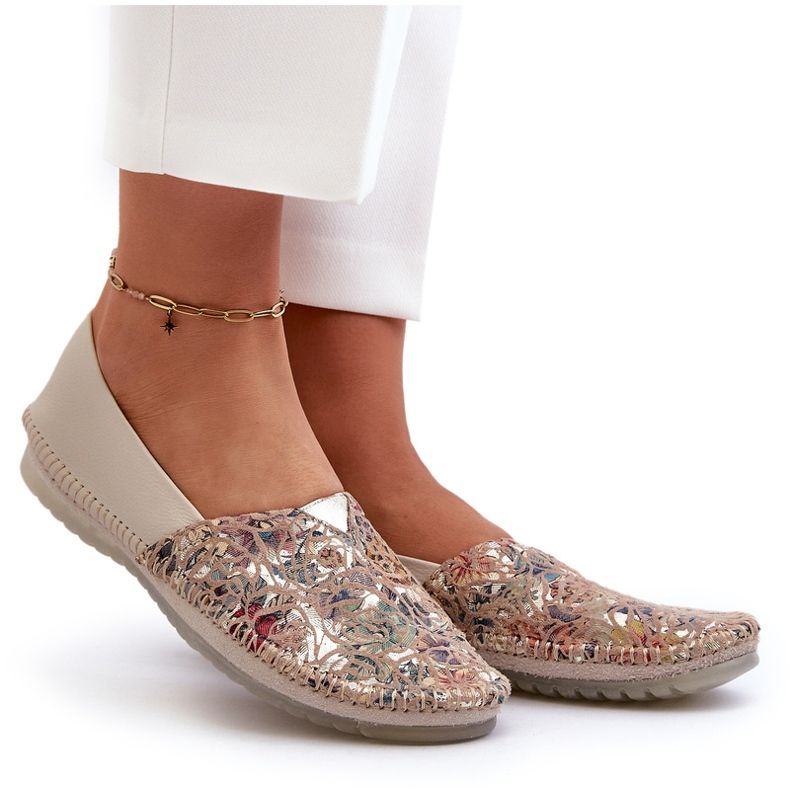 Dámské kožené baleríny Maciejka 1930B-04 Béžová béžový Dámské kožené baleríny Maciejka 1930B-04 Béžová béžový