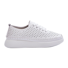 Kožené tenisky na platformě S.Barski LR278 White bílý Kožené tenisky na platformě S.Barski LR278 White bílý