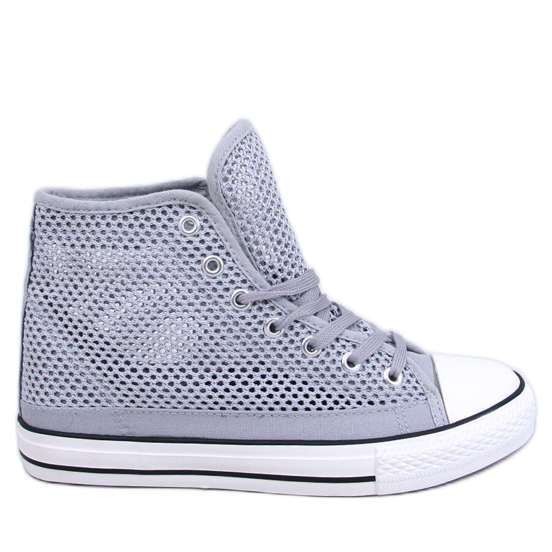 Prolamované vysoké tenisky Mousse Grey šedá Prolamované vysoké tenisky Mousse Grey šedá