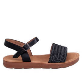 Salinon Black sandály v boho stylu černý