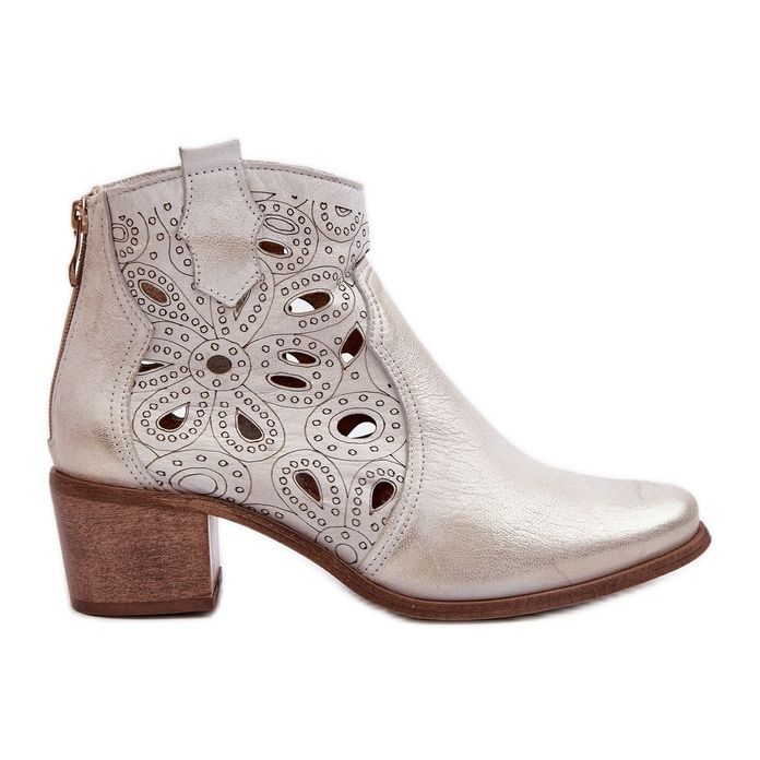 Lewski Shoes Prolamované kožené kotníkové boty Lewski Boty 3170/2 Rubber Gold zlatý Lewski Shoes Prolamované kožené kotníkové boty Lewski Boty 3170/2 Rubber Gold zlatý