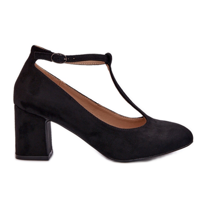 Černé Raniyah Eco semišové lodičky na podpatku černá