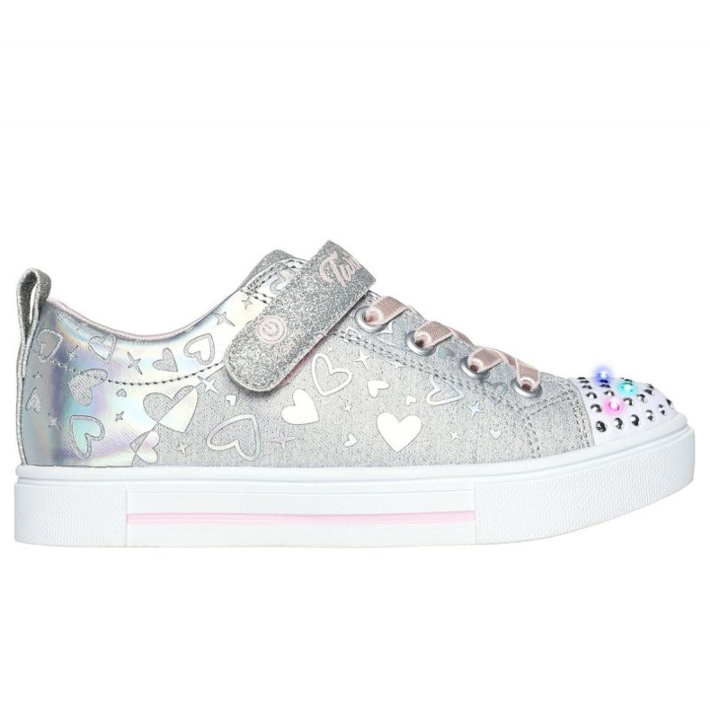 Gysl boty Skechers Led Heather Charms 314787L stříbrný Gysl boty Skechers Led Heather Charms 314787L stříbrný