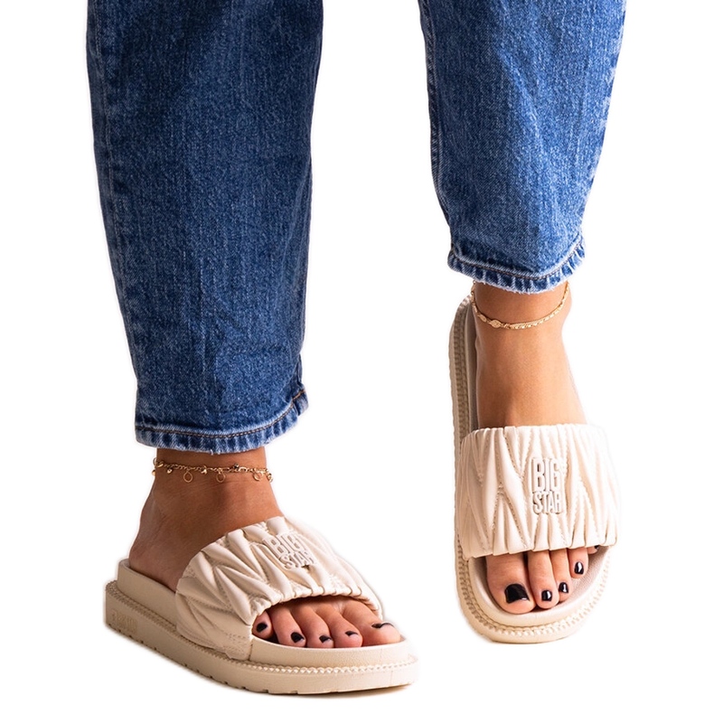 Béžové klopy s volánky Big Star NN274A746 béžový