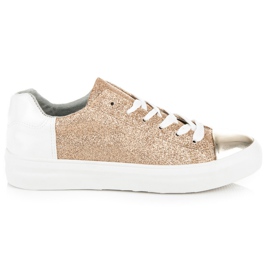 Kylie Vázané Tenisky S Třpytky žlutá Kylie Vázané Tenisky S Třpytky žlutá