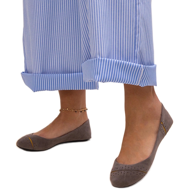 Šedé klasické balerínky Dorris šedá Šedé klasické balerínky Dorris šedá