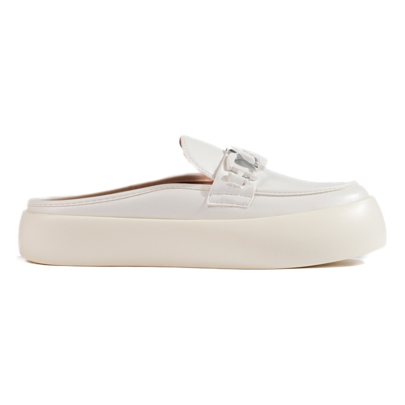 Dámské bílé žabky na platformě bílý