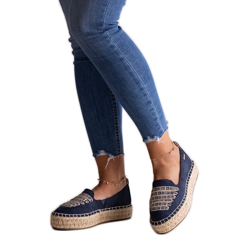 Námořnické modré espadrilky Big Star JJ274889 modrý Námořnické modré espadrilky Big Star JJ274889 modrý