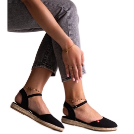 Černé espadrilky s otevřenou patou Big Star FF274526 černý