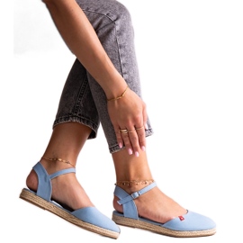 Modré espadrilky s otevřenou patou Big Star FF274532 modrý
