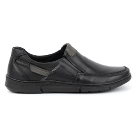 Olivier Pánské kožené slip-on boty 62K černá černý