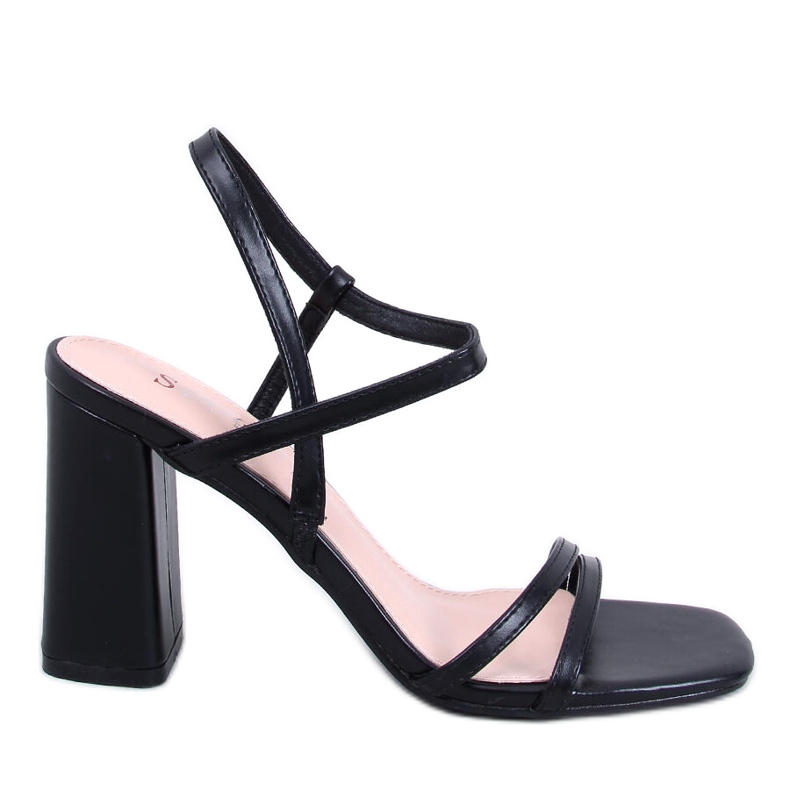 Sandály na stabilním podpatku Borelli Black černá