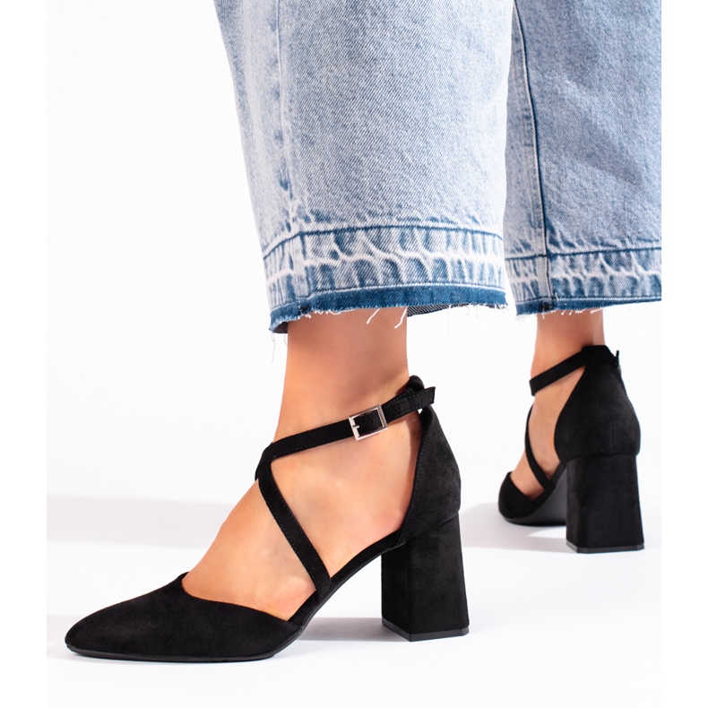 Semišové černé dámské lodičky Sergio Leone černá