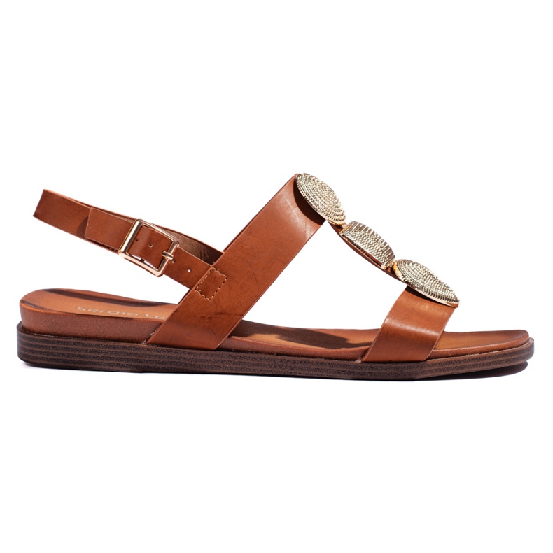 Dámské hnědé ploché sandály značky Sergio Leone hnědý Dámské hnědé ploché sandály značky Sergio Leone hnědý