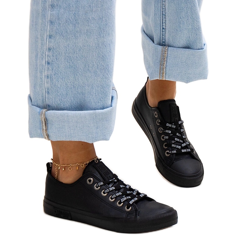 Černé eko kožené tenisky Big Star KK274106 černá