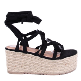 Platformové espadrilky od Manon Black černý
