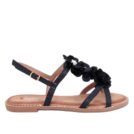 Sandály Amaur Black s jemnými květy černá Sandály Amaur Black s jemnými květy černá