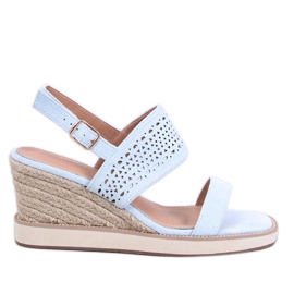 Debeve Blue espadrilkové sandály na klínku modrý Debeve Blue espadrilkové sandály na klínku modrý