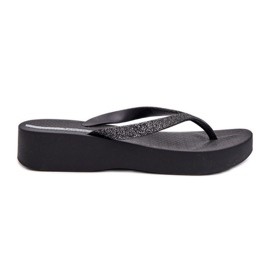 Dámské žabky s třpytivým páskem 83386 Ipanema Mesh Chic Plat Fem Black černý
