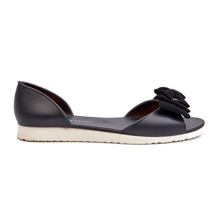 Dámské gumové balerínky s mašlí, černá georia Dámské gumové balerínky s mašlí, černá georia