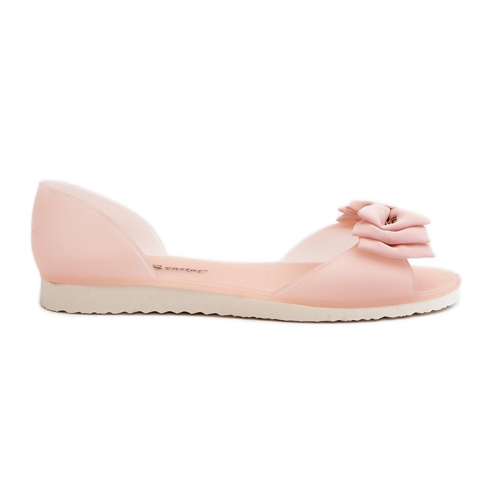 Dámské gumové balerínky s mašlí, světle růžové Georia růžový Dámské gumové balerínky s mašlí, světle růžové Georia růžový