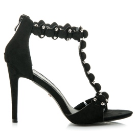 Ideal Shoes Elegantní sandály na vysokém podpatku černý
