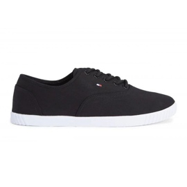 Tommy Hilfiger plátěné šněrovací tenisky W FW0FW07805BDS černý