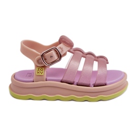 Vonné dětské sandály na suchý zip ZAXY NN385020 Purple fialový