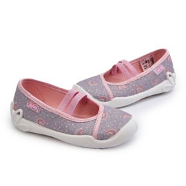 Befado Patterned Ballerina Slippers 116X328 šedá a růžová růžový