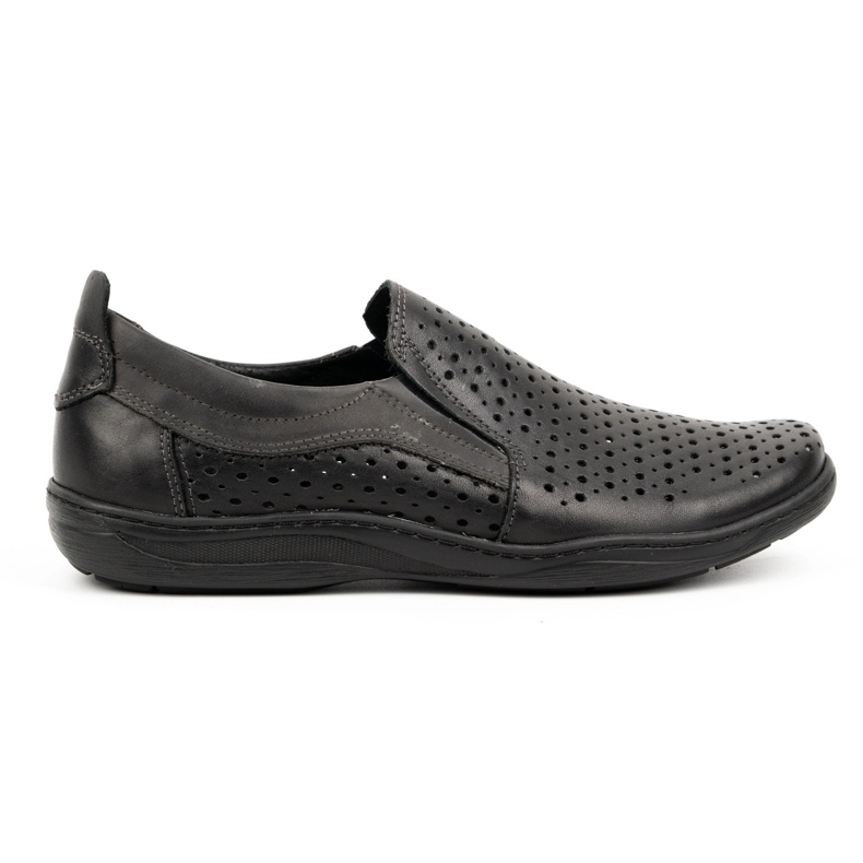 Olivier Prolamované pánské mokasíny na léto 662 černé černá