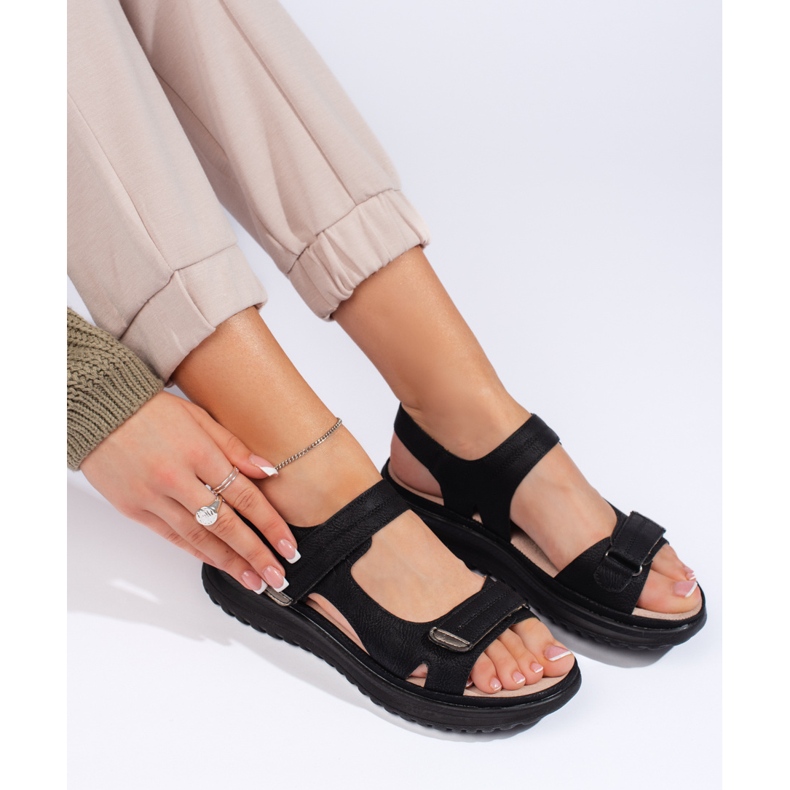 Dámské sportovní sandály, černé černá