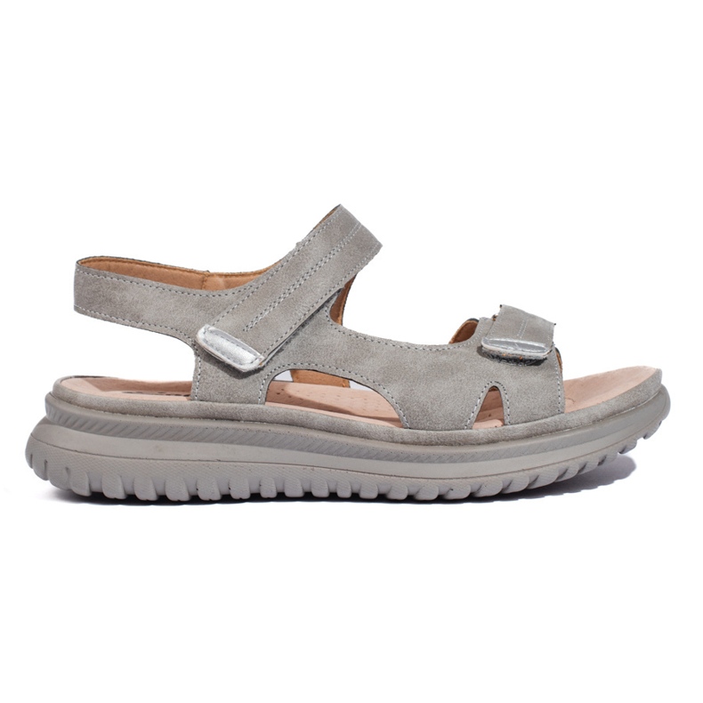 Pohodlné dámské sandály šedé barvy šedá