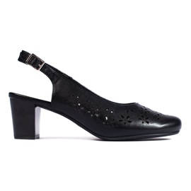 Sergio Leone Dámské prolamované černé lodičky černý