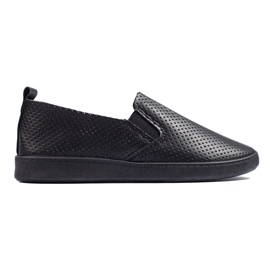Prolamované, lehké, černé dámské slip on černý
